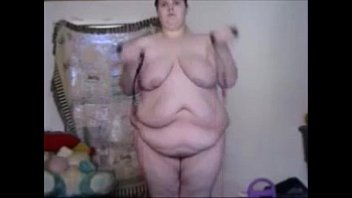 Hot fat Girl Workout Naked &_ Dance Shacking Her Fat Rolls